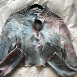 Cotton Citizen X SoulCycle Tie-Dye cropped quarter zip